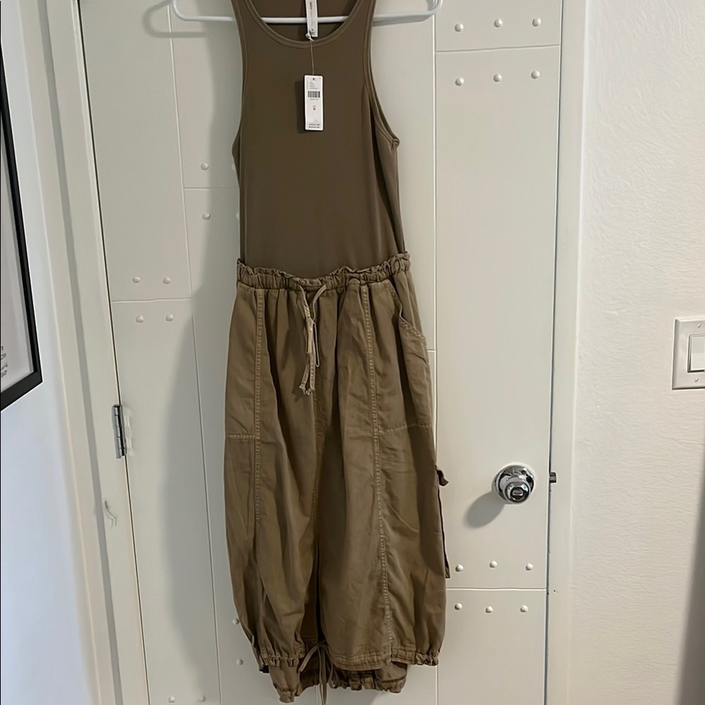 Anthropologie Daily Practice Women's Tan midi dress - medium